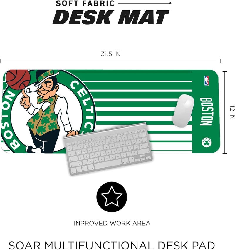 SOAR NBA Multifunctional Desk Mat for Desktop, (31.5"x12") - Ultra Soft Fabric with Non-Slip Rubber Backer - Water Resistant & Durable Nylon Stitching - Image 4
